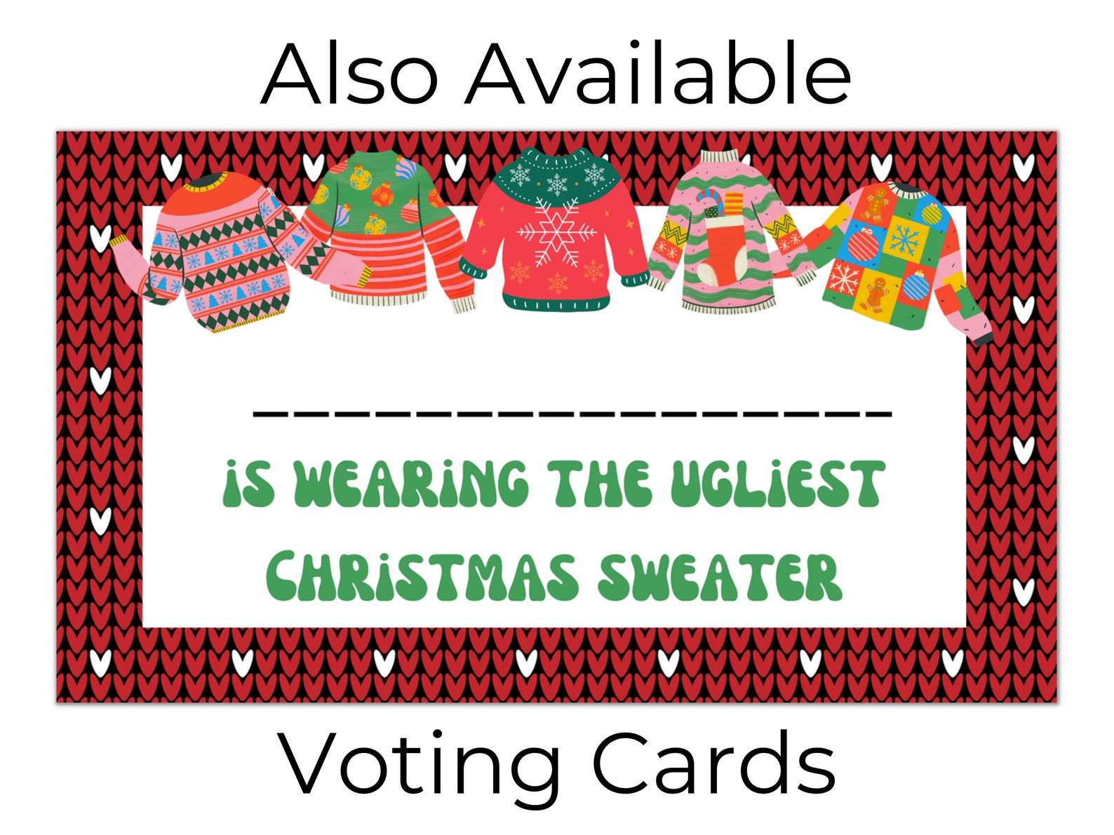 Ugly Christmas Sweater Certificate Printable, Ugly Christmas Sweater ...