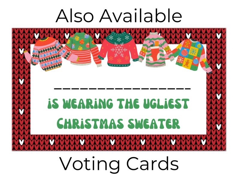 Ugly Christmas Sweater Certificate Printable, Ugly Christmas Sweater ...