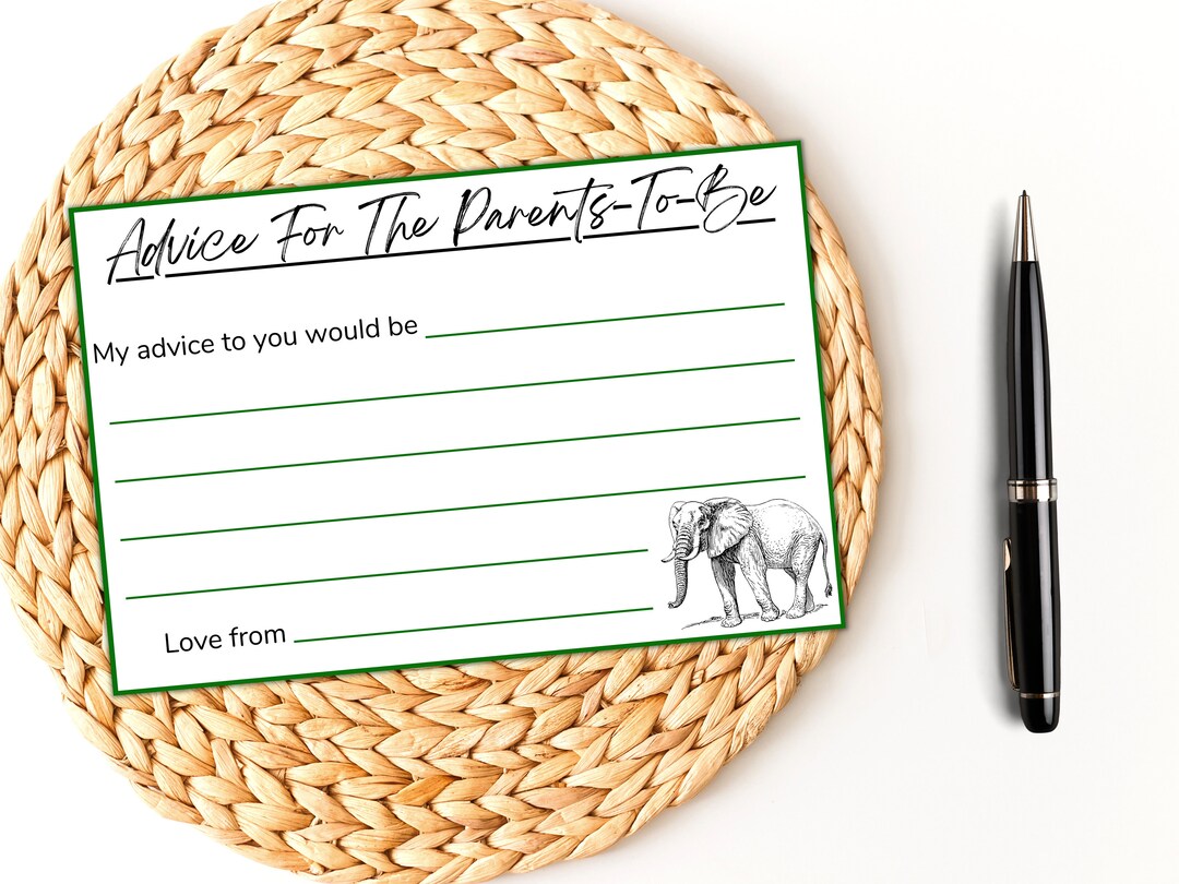 Safari Baby Shower Advice Cards Template Safari Baby Shower Etsy