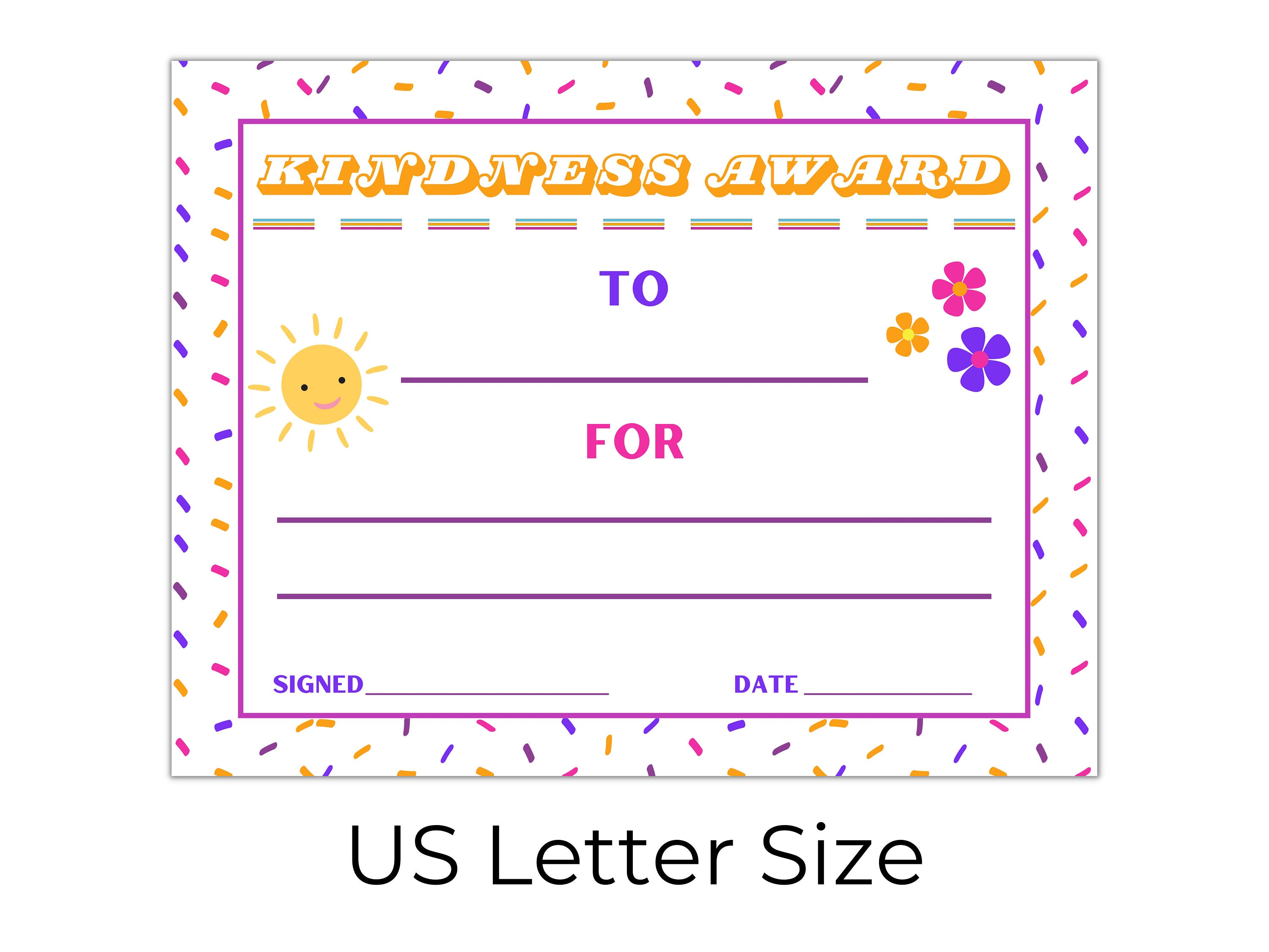 Kindness Award Certificate, Classroom Award Printable, Award ...