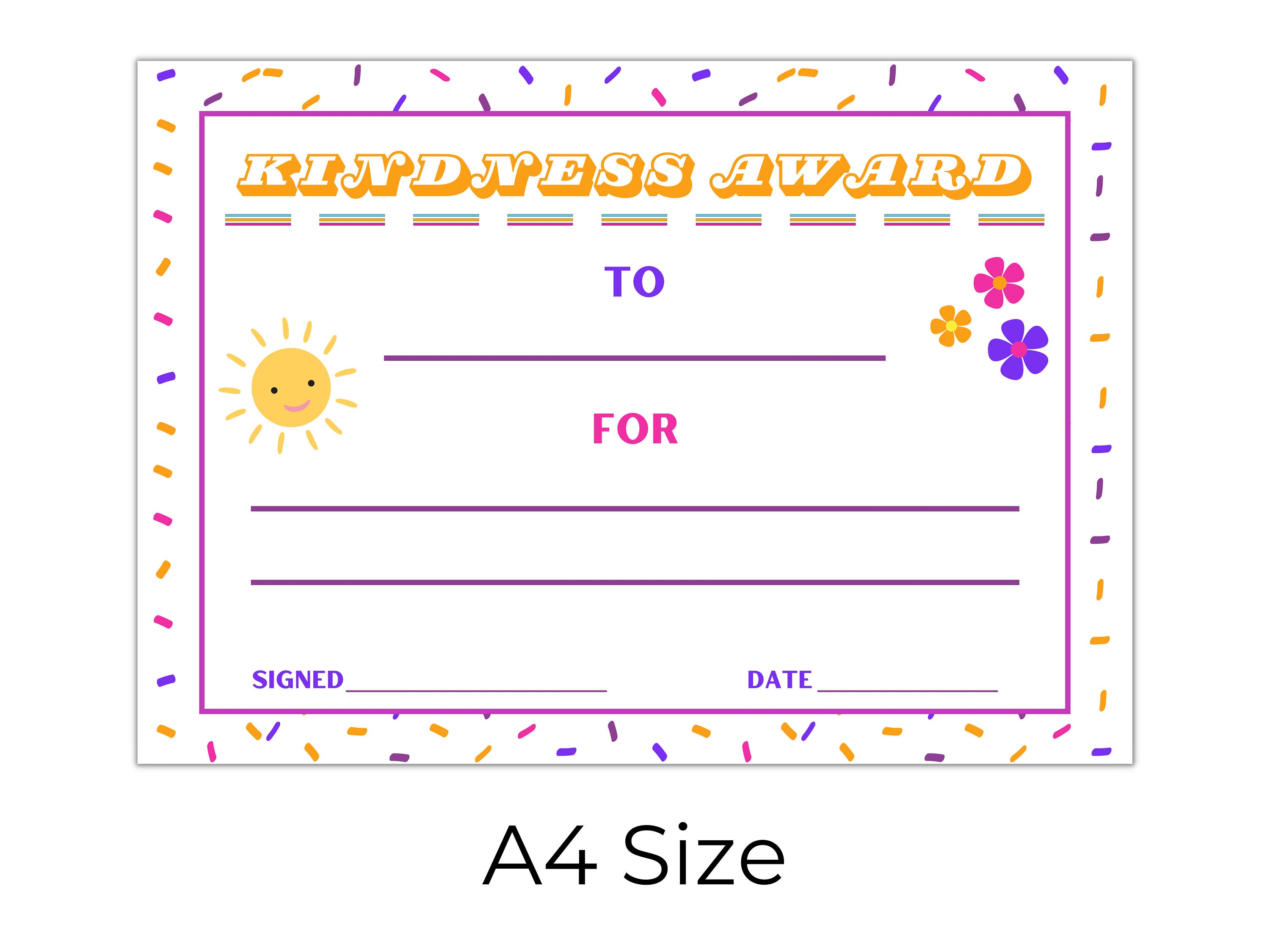 Kindness Award Certificate, Classroom Award Printable, Award ...