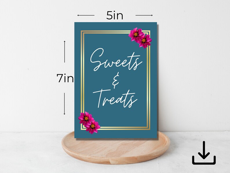 Jewel Tone Wedding Sweets and Treats Table Sign Art Deco Etsy