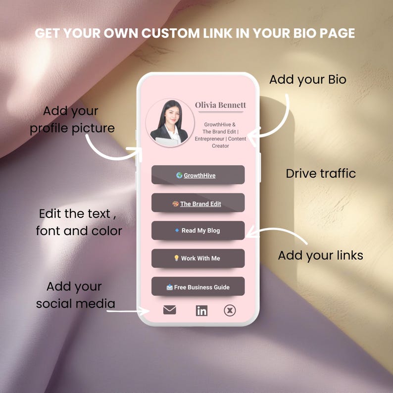 Editable Link in Bio Template | Canva Mobile Website | Instagram ...