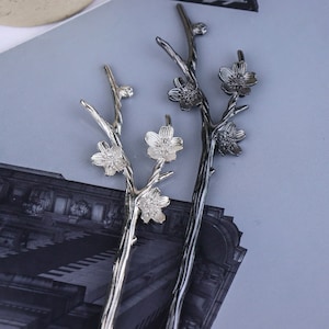 Plum blossom metal hairpin, Woman Hairpin, Hair Stick, Metal Hairpin, Safety Buckle Hairpin, Retro Hairpin, Best Gift For Her