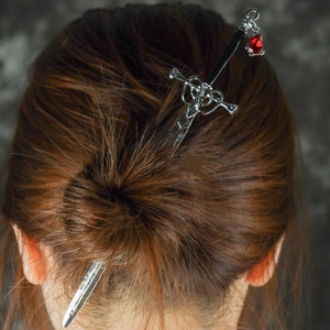 Handmade REVERSIBLE Warrior Sword Hair Stick, Sword Hair Pin, Gothic Hair Stick, Witchy Hair Stick, Viking Hair Stick, Celtic Hair Pin