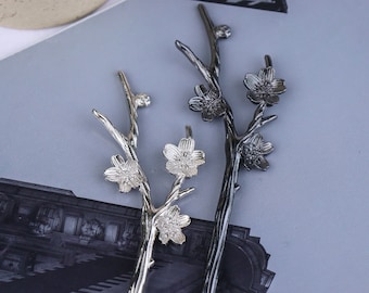 Plum blossom metal hairpin, Woman Hairpin, Hair Stick, Metal Hairpin, Safety Buckle Hairpin, Retro Hairpin, Best Gift For Her