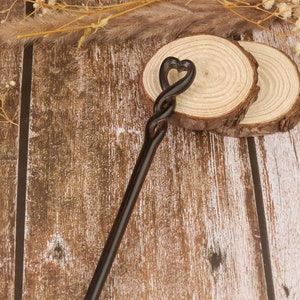 Handgemaakte OMKEERBARE enkele houten haarstok donkerzwart met verschillende ontwerpen/haarvork/zwarte sandelhout haarstokken/moederdagcadeau afbeelding 1