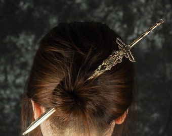 Handgemaakte OMKEERBARE Super LANGE Warrior Sword Hair Stick, Sword Hair Pin, Gothic Hair Stick, Witchy Hair Stick, Viking Hair Stick, Keltische haarspeld