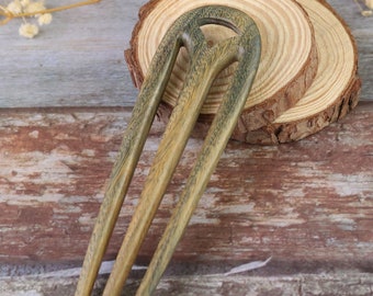 Handgemaakte omkeerbare houten haarspeld / haarvork / drietand minimalistische haarstick / moederdagcadeau
