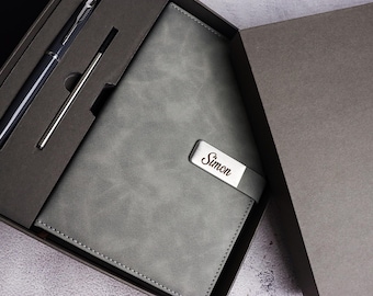 Personalized Notebook with Pen Set,Custom Initials Gift,Initial Notebook Present,Birthday Gift