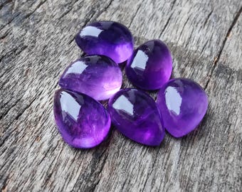 AAA+ Quality Natural Amethyst Teardrop Shape Cabochon Flat Back Calibrated Pear Shape Wholesale Gemstones, All Sizes Available