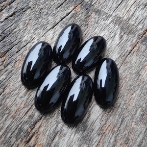 AAA+ Quality Natural Black Onyx Gemstone Big Oval Shape Cabochon Flat Back Calibrated Size Wholesale Gemstones, All Sizes Available