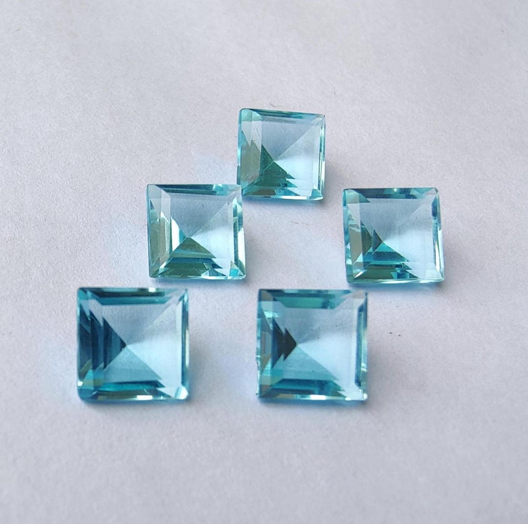 Square Quartz Cod AAA+ Quality Natural Blue Quartz Square Shape Faceted Cut Wholesale ...