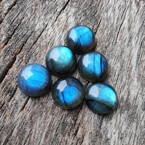 Natural Labradorite Round Shape Cabochon Flat Back Calibrated Wholesale AAA+ Quality Gemstones, All Sizes Available