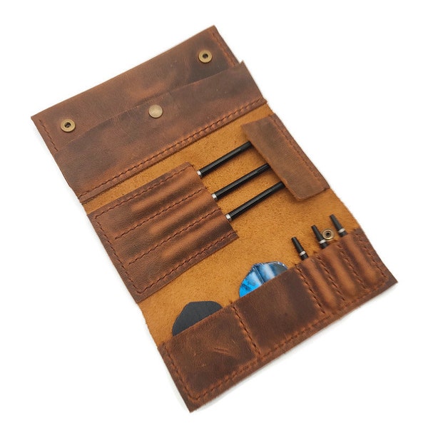 Personalisierte handgefertigte Leder-Dart-Hülle, individuelles Dart-Spieler-Geschenk, einzigartiges Leder-Dart-Geldbörse, Leder-Dart-Hülle, Geschenk für Dart-Spieler