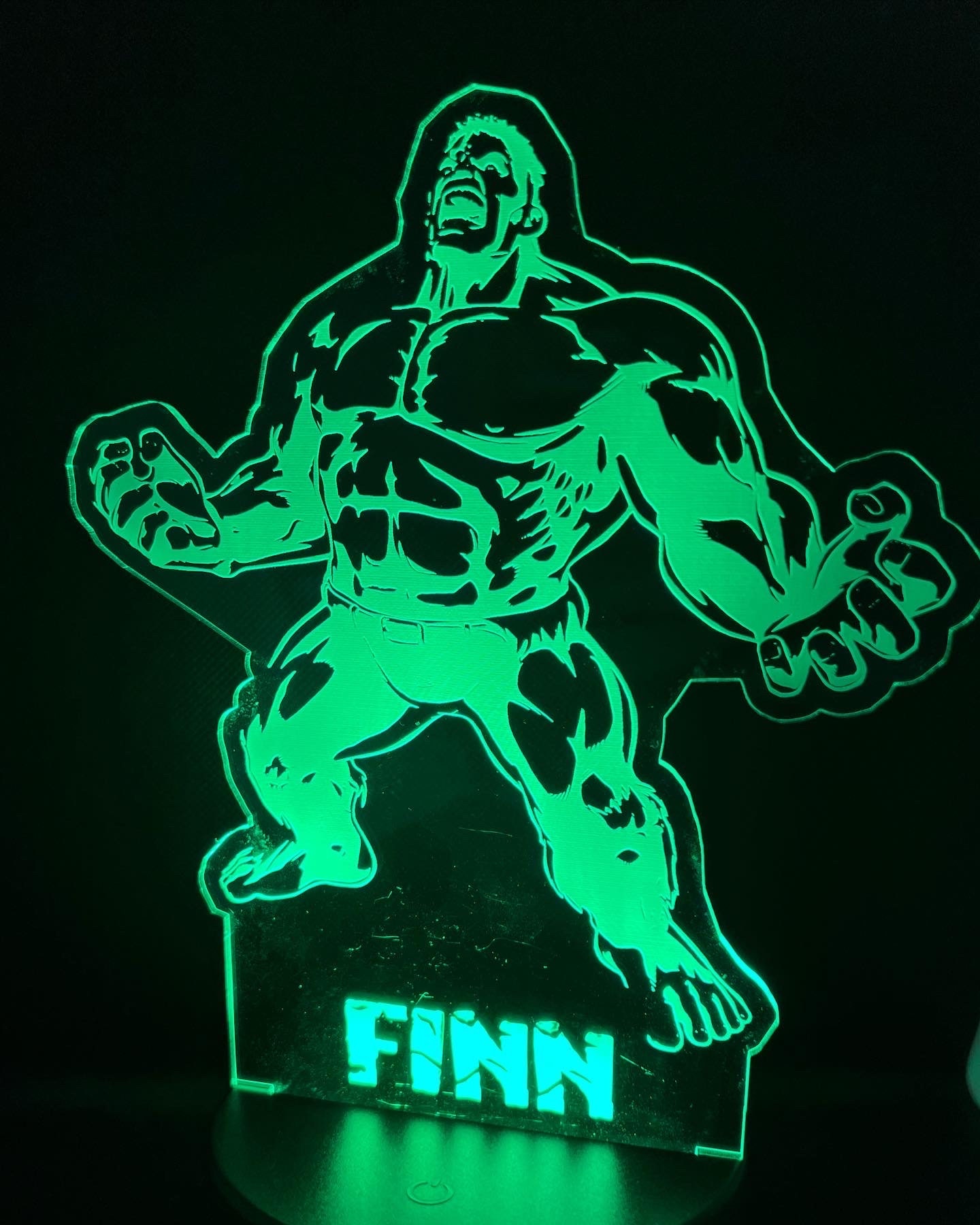 Hulk 2 3D LED LAMP with a base of your choice! - PictyourLamp