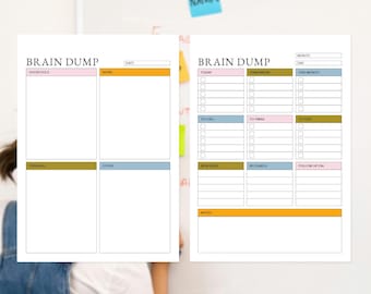 Brain Dump Planner Printable: ADHD Focus Organizer (Digital Download)