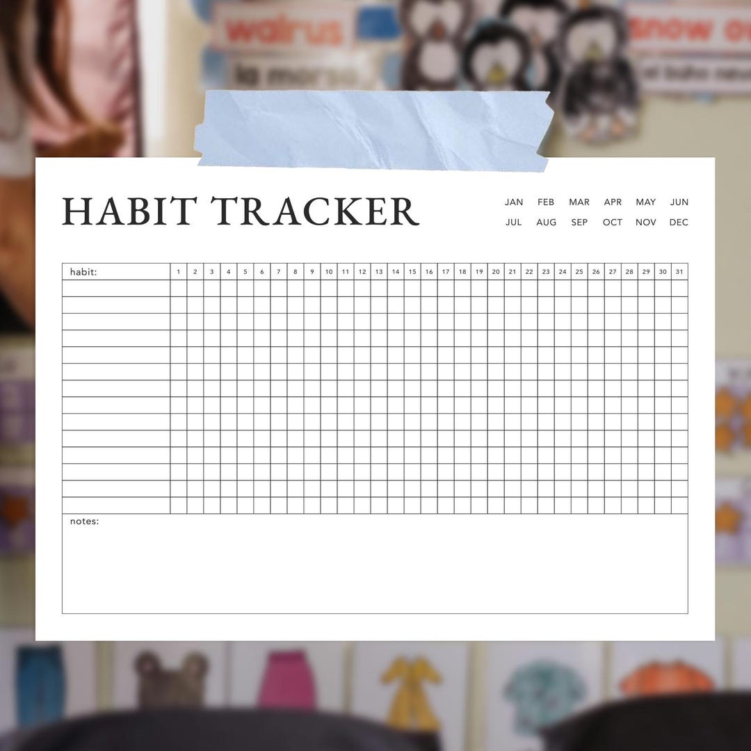 Habit Tracker Printable – ADHD Planner & Goal Tracker – Daily Routine ...