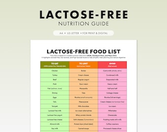 Lactose-Free Food Guide | Dairy-Free Food List & Meal Planner PDF
