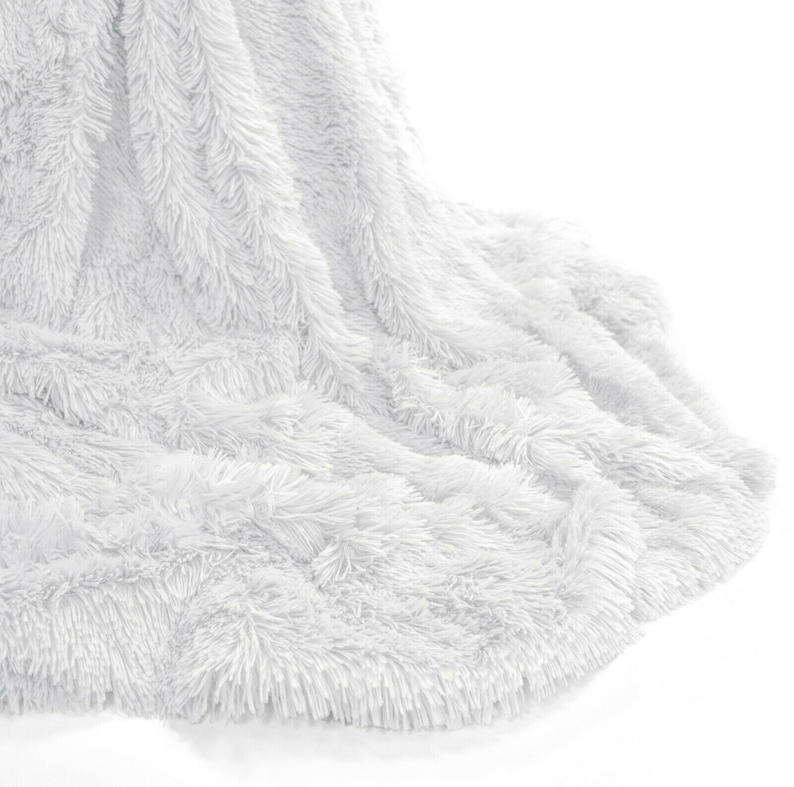 White Fluffy Shaggy Blanket Large Luxury Throw Over Sofa Bed - Etsy Denmark
