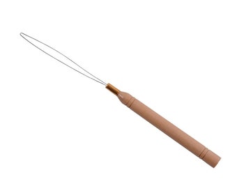 Nano Ring Micro Beads Pulling Loop Hook Tool Hair Extension Threader Puller Wire Wooden Handle 1/3/5