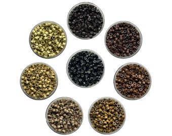 Silicone Lined Micro Rings Beads Link Tips for Stick Tip Loop Hair Extensions 4mm UK