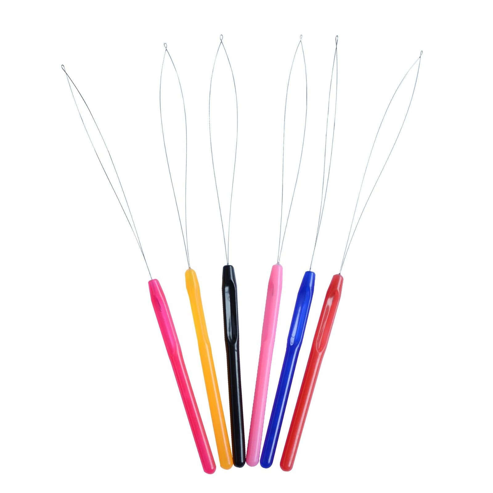 Buy 6 pcs Wood-like Hair Extension Loop Needle Threader Wire