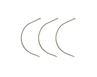 3 C Hook Shaped Needles for Hair Extensions, Weave Threading, Sewing Tapestry Needles 50mm / 90mm