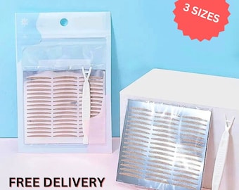 Eyelid Lift Strip Tape Instant Anti Ageing Invisible Double Adhesive Strips FREE Applicator 240/480 Pieces, 3 Sizes - Small Medium Large UK
