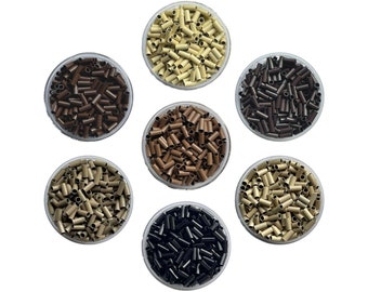 Copper Tubes Rings Links For Stick I-Tip Hair Extensions 0.5g Beads 8 Colours 200/400/1000