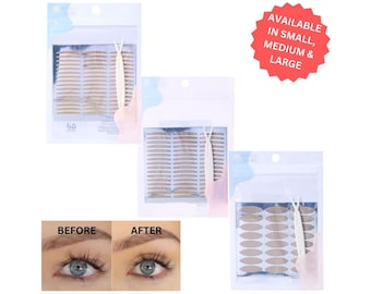 Eyelid Lift Strip Tape Instant Anti Ageing Invisible Double Adhesive Strips FREE Applicator 240/480 Pieces, 3 Sizes - Small Medium Large UK