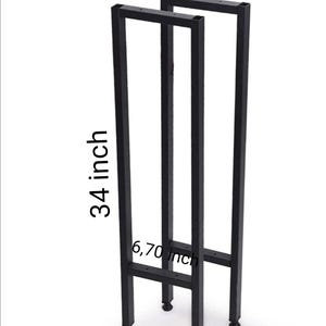 Modern Metal Table Legs – Industrial Steel Desk/Dresser Legs (Set of 2) – Custom Size Options – Furniture Base for Console, Table or Bench
