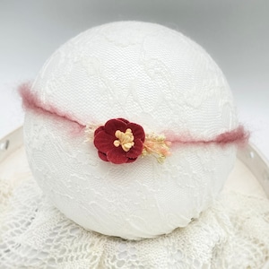 Baby headband for baptism and headband girl as flower wreath hair/dried flowers/daisy hair accessory/girl outfit/newborn shooting