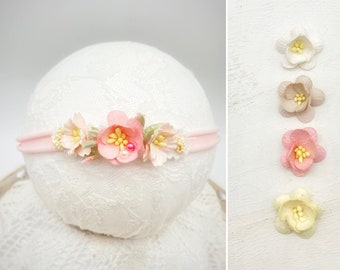 Baby Haarband Blumen /Taufe wächst mit/ Babys und Kleinkinder/Shooting/ Hochzeit