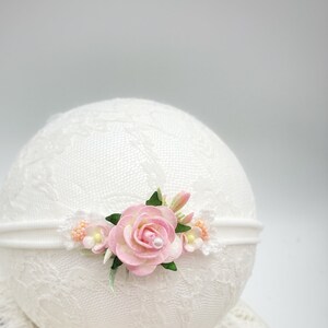 Hairband baby baptism and headband girl as flower wreath hair/dried flowers/daisy hair accessory/girl outfit/newborn shooting