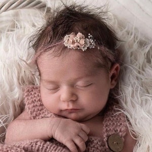 Baby hairband / dry flowers / grows with you / baby shoot / baby band / hair bow / headband / baptism