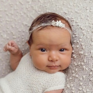 Haarband Baby / Trocken blumen / wächst mit / Babyshooting /Babyband / Haarschleife /Stirnband /Taufe Bild 1