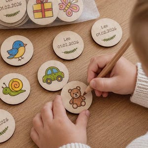 personalisiertes Baby Shower Spiel /zum ausmalen /Holz Memory Personalisiert /Babygeschenk Junge Mädchen/ Taufgeschenk/baby party spiele