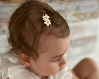Pince à cheveux bébé pour filles avec marguerites/accessoires pour cheveux pour enfants/pince à cheveux filles fleurs/tenue de séance photo bébé