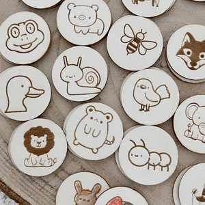 Baby Shower Spiel Holz Memory Personalisiert mit Namen-Gravur für Babyparty taufengeschenk babygeschenk