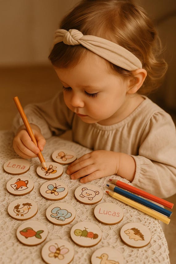 personalisiertes Baby Party Spiel/ Holz Memory zum ausmalen / Baby geschenk Junge Mädchen/Taufgeschenk/Babypartydekor-Andenken/baby ratspiel