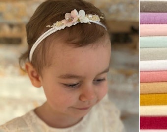 Baby hairband / dry flowers / grows with you / baby shoot / baby band / hair bow / headband / baptism