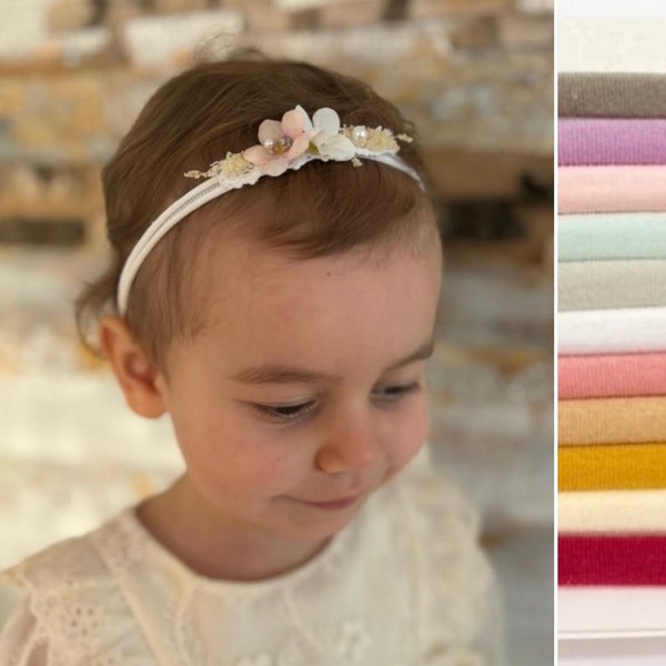 Haarband Baby / Trocken blumen / wächst mit / Babyshooting /Babyband / Haarschleife /Stirnband /Taufe