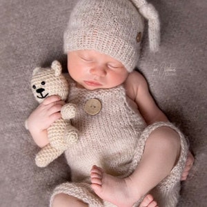 Newborn Knitted Outfit, Unisex Baby Clothes Knitted, Newborn Photography Props, Newborn Boy Comes Home Outfit