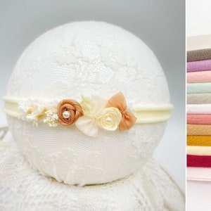 Haarband Baby  Taufe mit Spitze und Schleifen/Handgemachtes Stirnband für Mädchen Kleinkind/Haarschleife/Kopfschmuck/Haarschmuck