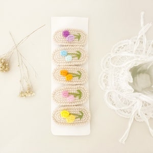 Pince à cheveux fleur au crochet, pince à cheveux marguerite, pince à cheveux fleur, pince à cheveux faite à la main, pince à cheveux au crochet