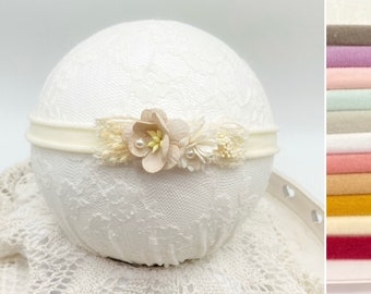 Baby hairband / dry flowers / grows with you / baby shoot / baby band / hair bow / headband / baptism