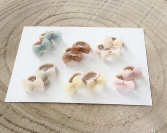 Baby haarelastiekjes set met 2 madeliefjes haarelastiekjes, haarelastiekjes, handgemaakt - haaraccessoire voor peuters - bloemenhoofdband - fotoshoot