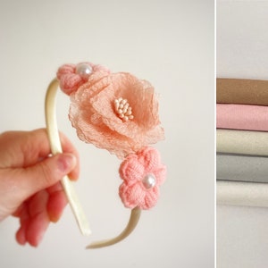 Haarreif Kinder Taufe- ab 2 Jahre- Haarband-Gänseblümchen-Handgemachtes Stirnband Mädchen Kleinkind-Haarschleife-Kopfschmuck-Haarschmuck