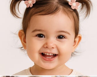Haargummi-Baby-Gummibänder -Set mit 2 Gänseblümchen - Zopfhalter- handgemacht-Haarschmuck Kleinkind- Blumen-Shooting